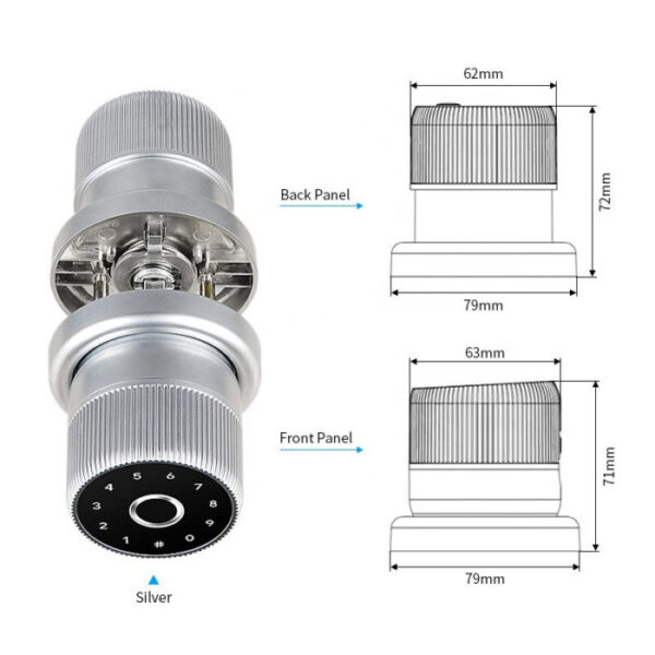 Mobile APP Smart Fingerprint Door knob with Google home and Alex